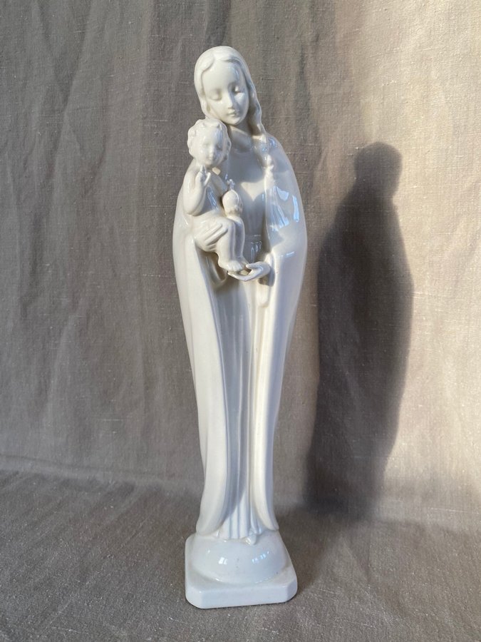 Vintage figurin statyett porslin Maria Madonna med barn Goebel Hummel