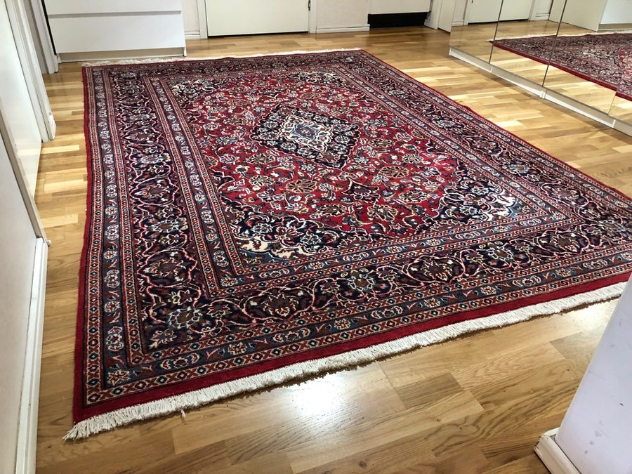 NYTT Äkta handknuten orientalisk ullmatta 204x279 cm