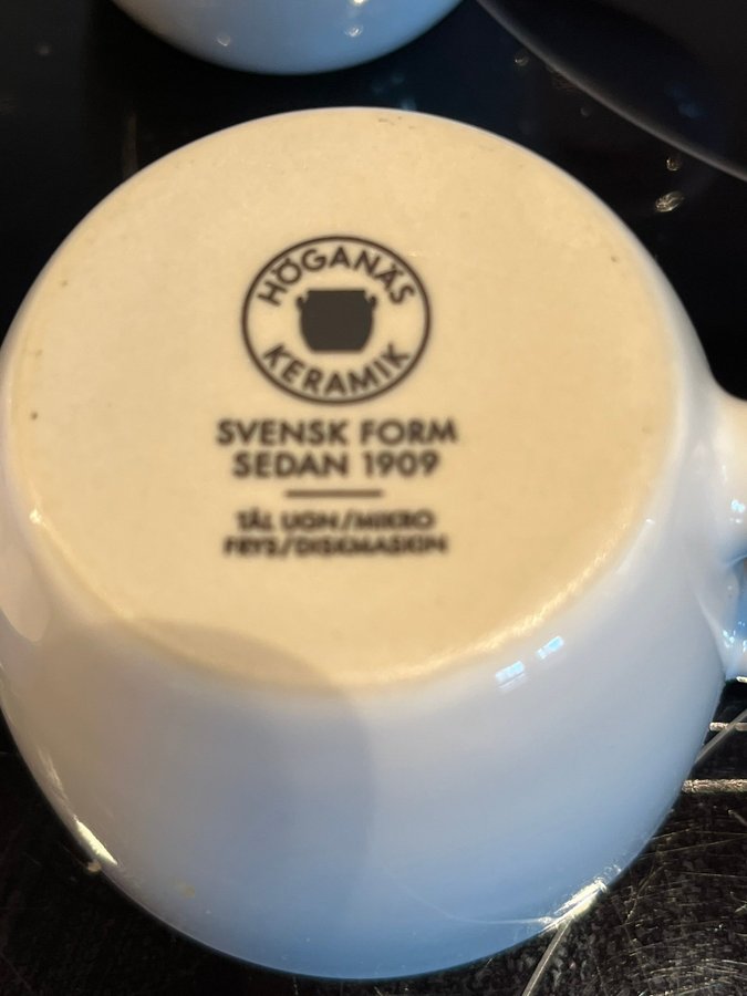 Höganäs Keramik Espresso koppar / glöggmuggar 4 stycken vita