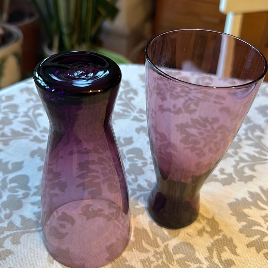 2 st highball glas violett glasmassa Gunnar Ander, Lindshammar