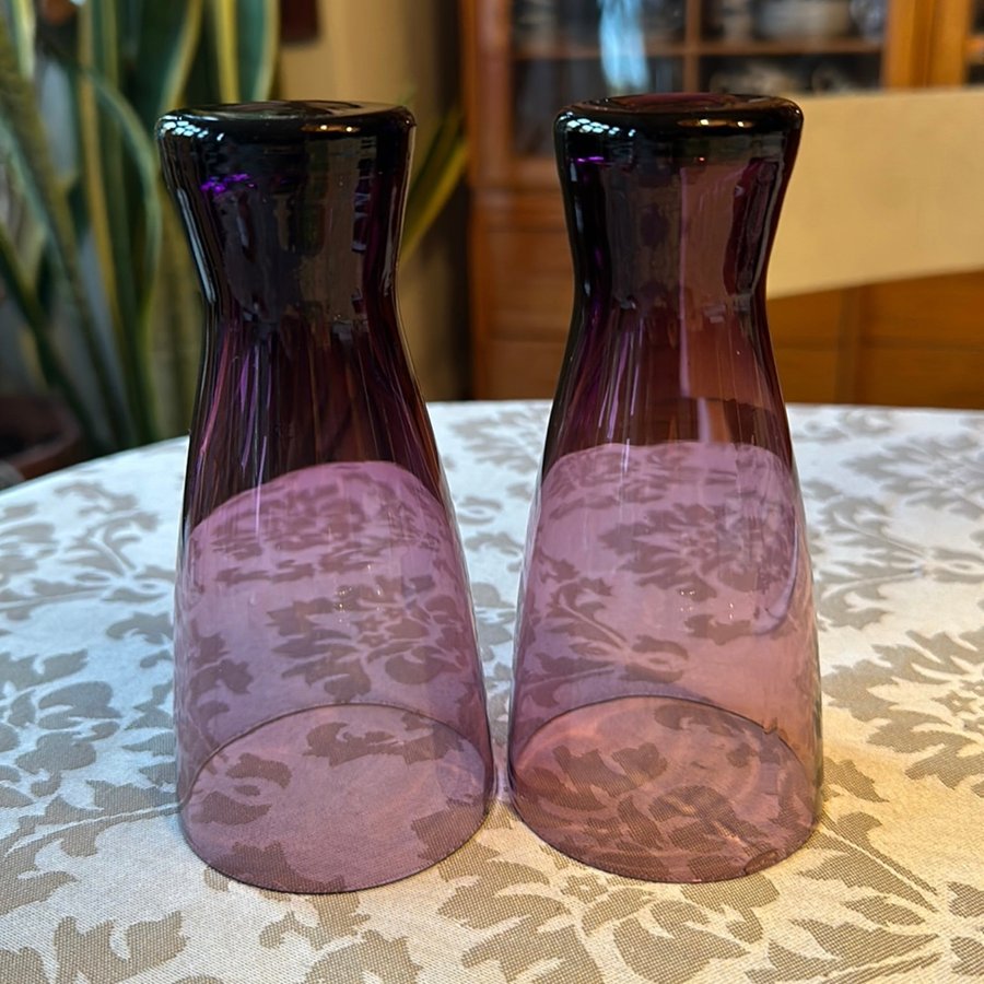 2 st highball glas violett glasmassa Gunnar Ander, Lindshammar