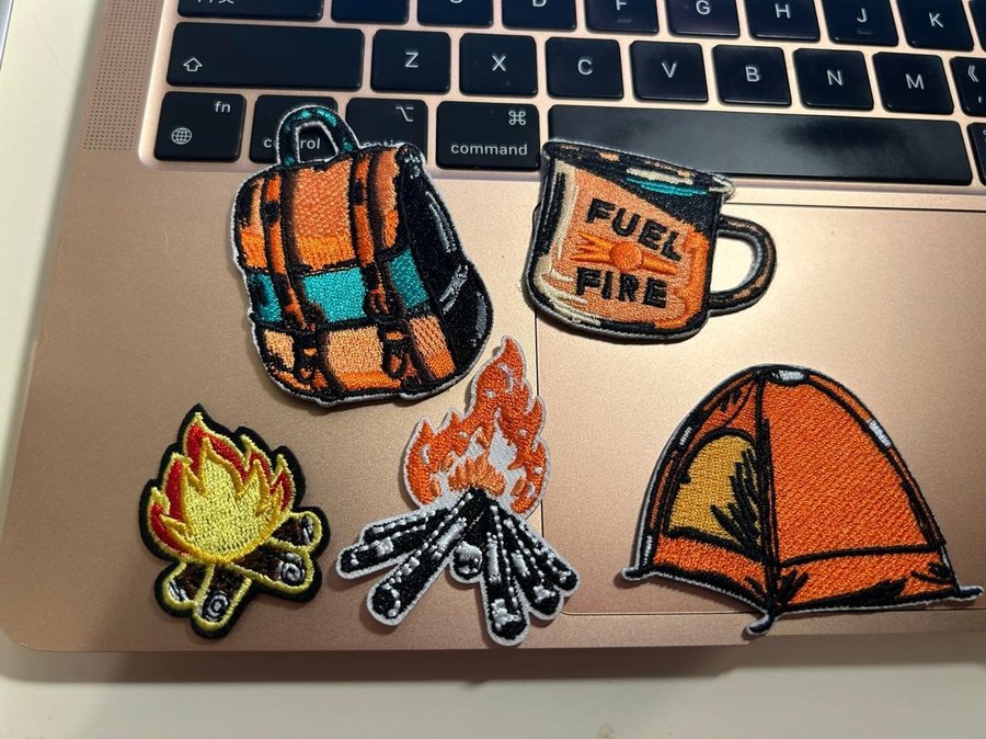 Camping Adventure Embroidered Patch Set – 5-Piece