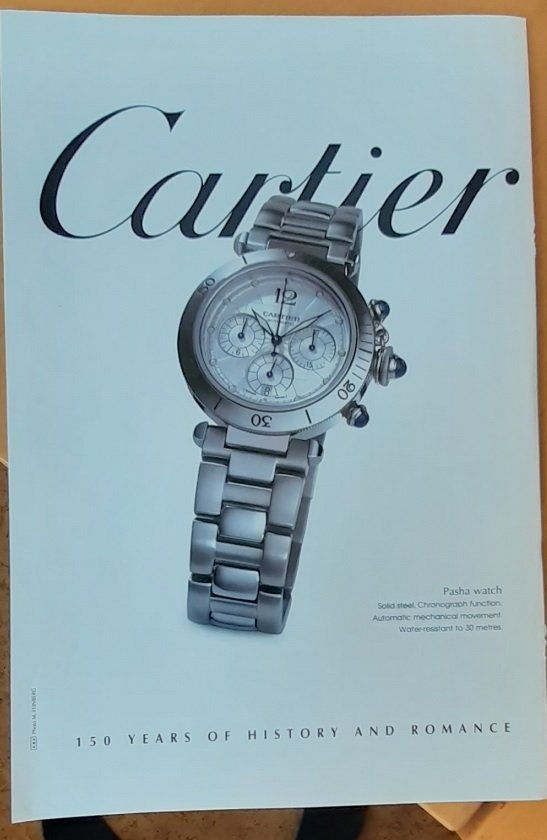 Cartier Pasha Chronograph USA tidnings annons från 1997