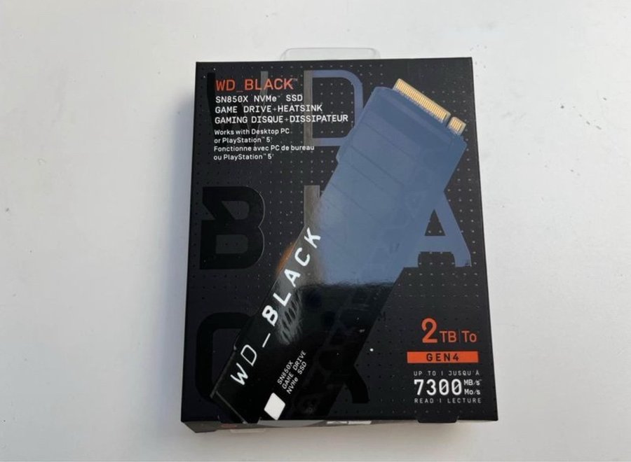 SSD 2TB hårddisk med värmespridare, optimerad för PS5