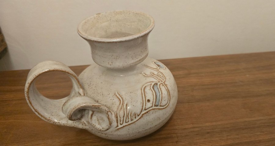 Mid-Century Icelandic Ceramic Carafe Vase by Sigurdar Haukssonar for Handunnid