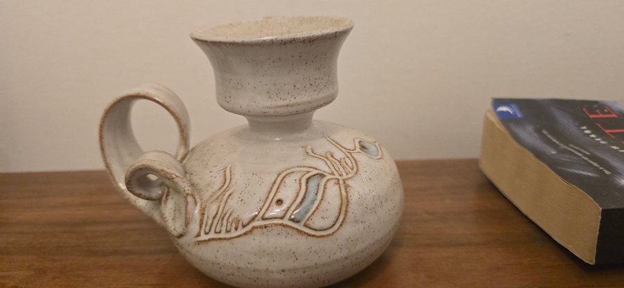 Mid-Century Icelandic Ceramic Carafe Vase by Sigurdar Haukssonar for Handunnid