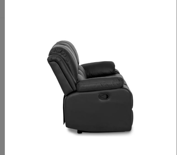 Reclinersoffa 3-sits Läder Svart