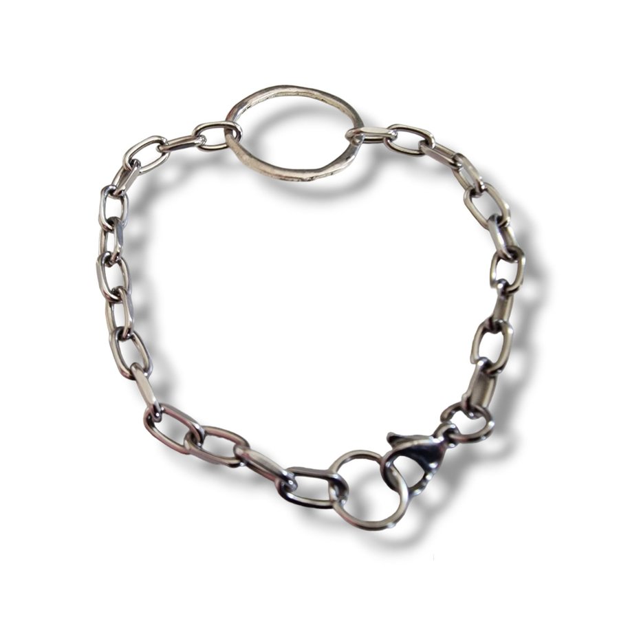 Unique and Handmade Industrial Chain Bracelet in Stainless Steel