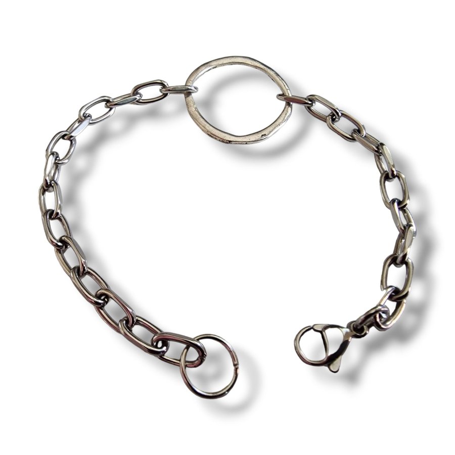 Unique and Handmade Industrial Chain Bracelet in Stainless Steel