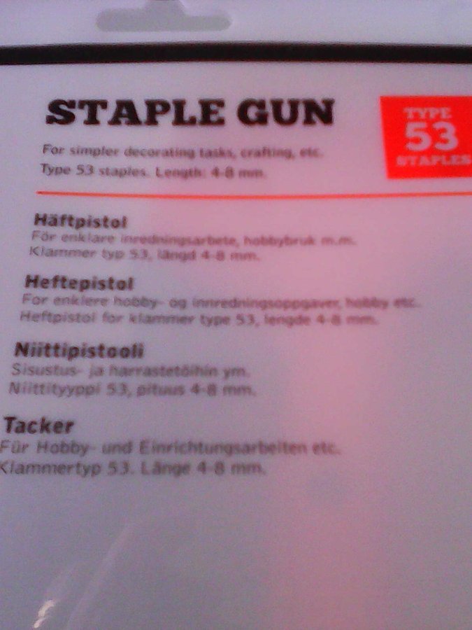 Häftpistol STAPLE GUN type 53