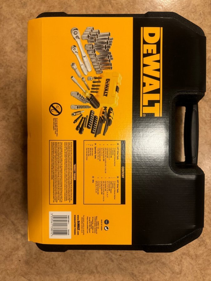 DEWALT 108-dels mekanikerverktygssats