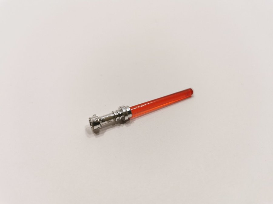 Lego - tillbehör - starwars - lasersvärd - chrome silver röd (trans red)