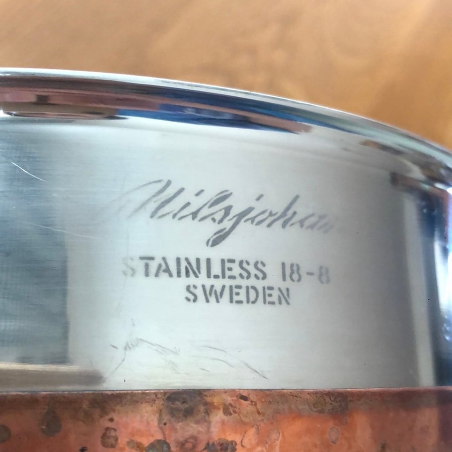 Nilsjohan kopparbotten stainless steel 18/8 Sweden