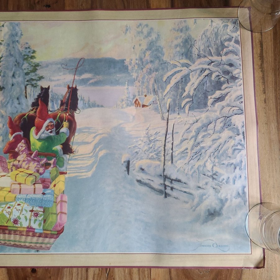 Bonad, Anders Olsson, Vinter, Tomte, Släde Häst, Jul Stor Pappersbonad, Nostalgi