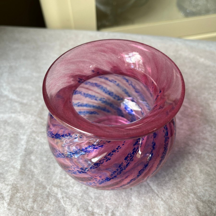 LJUSLYKTA * GLAS * ROSA * LILA * SPIRAL * KOSTA ? * VINTAGE * RETRO