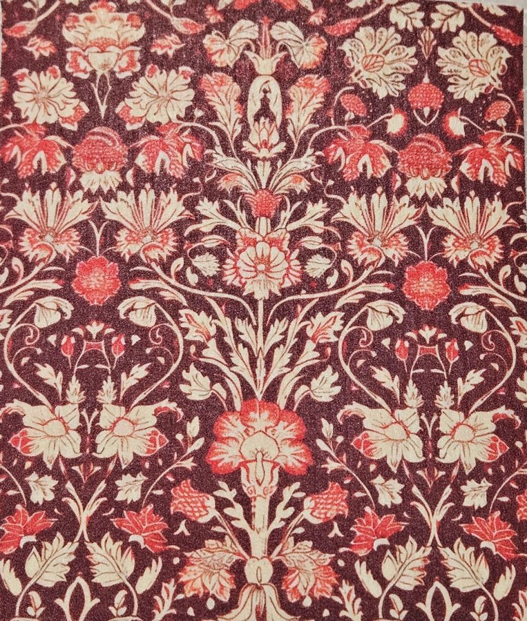 Disktrasa wettex duk med tryck William Morris inspererat röda blommor