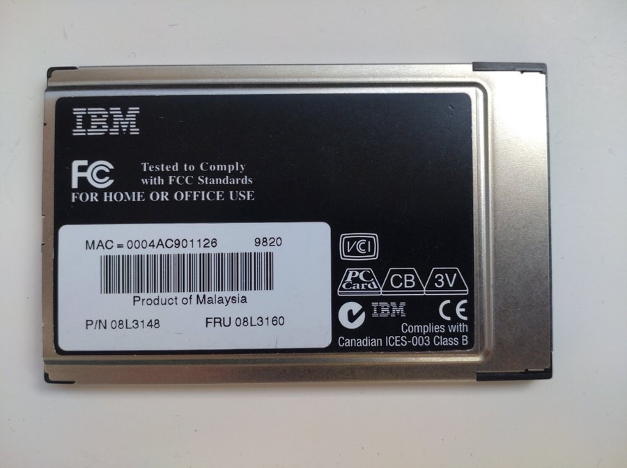 IBM EtherJet 10/100 CardBus Adapter (2005)