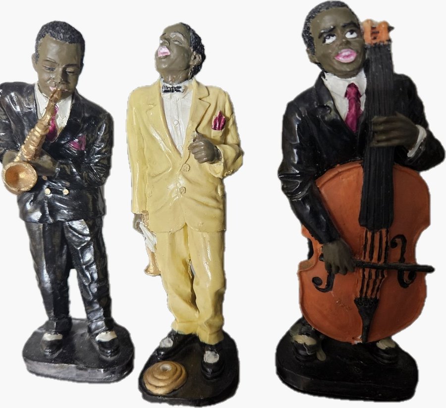 3 st Jazzmusiker figurer