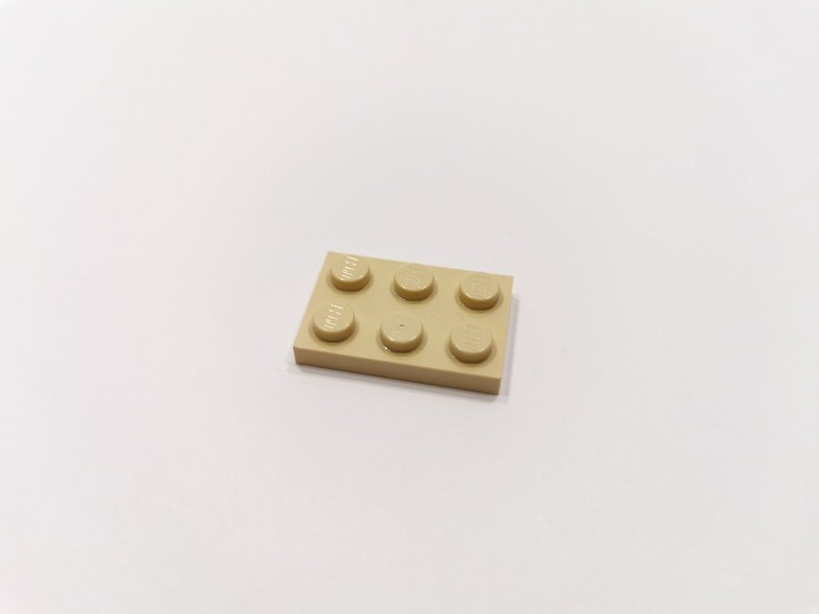 Lego - plate - platt - bas - 2x3 - part 3021 - tan (ljus biege)