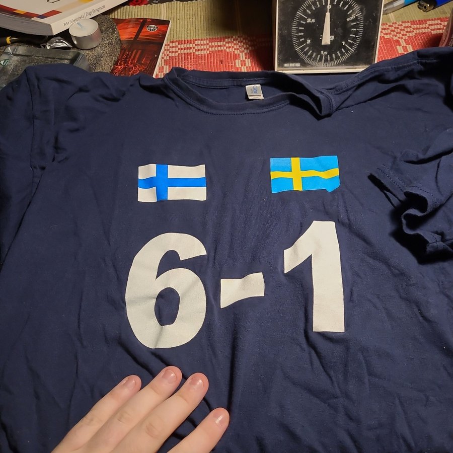 Blå t-shirt XXL, Finland - Sverige Hockey