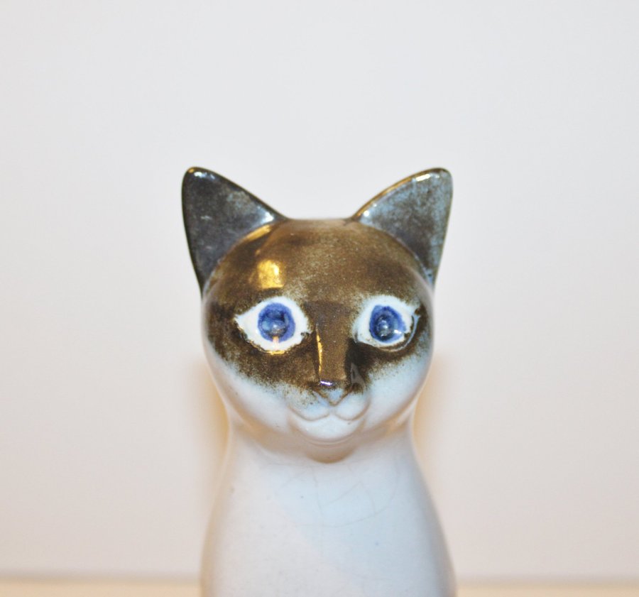 Ego Stengods - Katt - Figurin - Keramik - Vintage - 1960/70-tal - H=19 cm