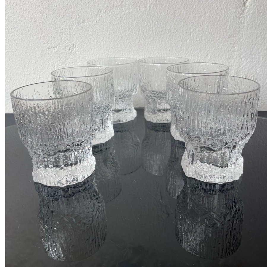 TAPIO WIRKKALA. glas, 5 st, "Aslak", Iittala, Finland.