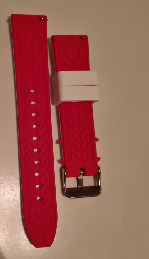 Gummi klockarmband, 20mm, röd/vit Blancpain X Swatch