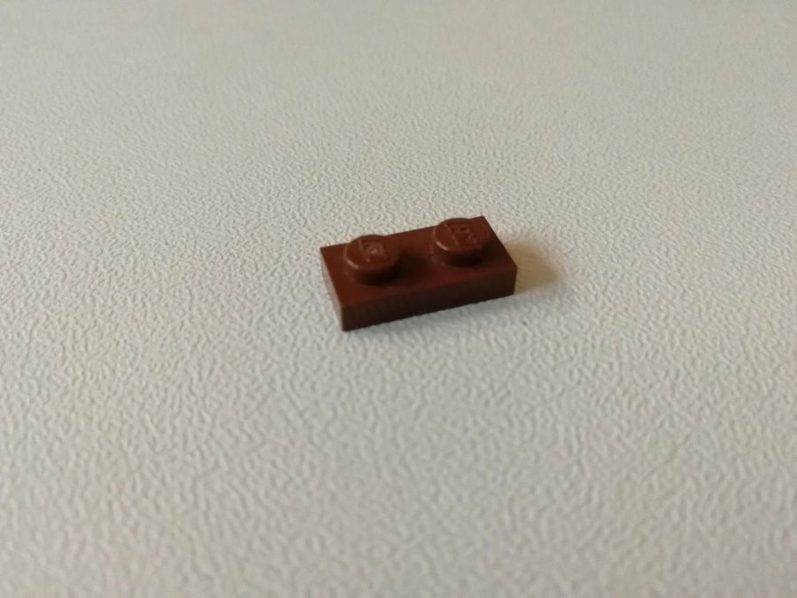 Lego - plate - platt - bas - 1x2 - part 3023 - brun (reddish)