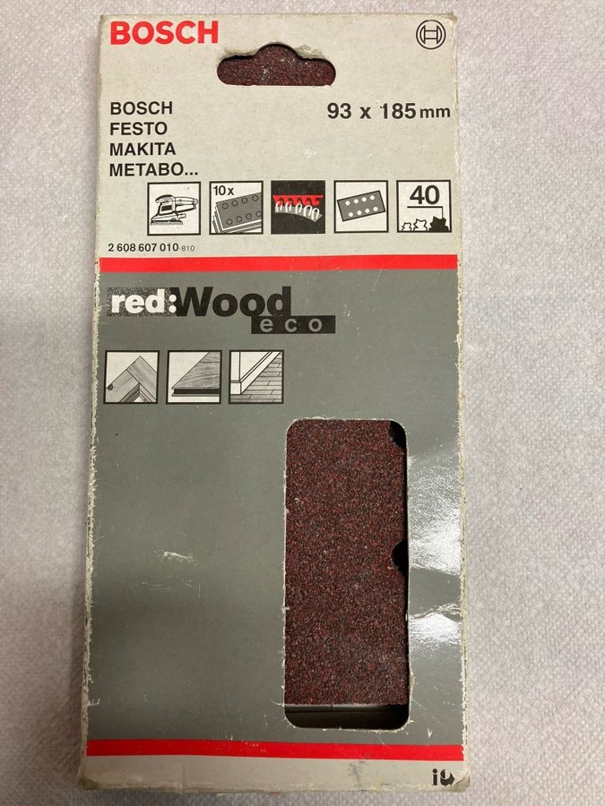 Bosch red:Wood Sandpapper 93 x 185 mm 40