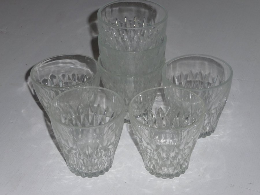 Retro 7 Franska Vereco glas dricksglas