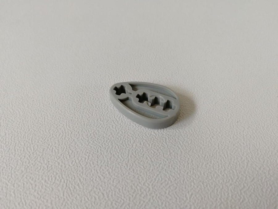 Lego - technic - oval med axelhål - part 6575 - ljusgrå (old light gray)