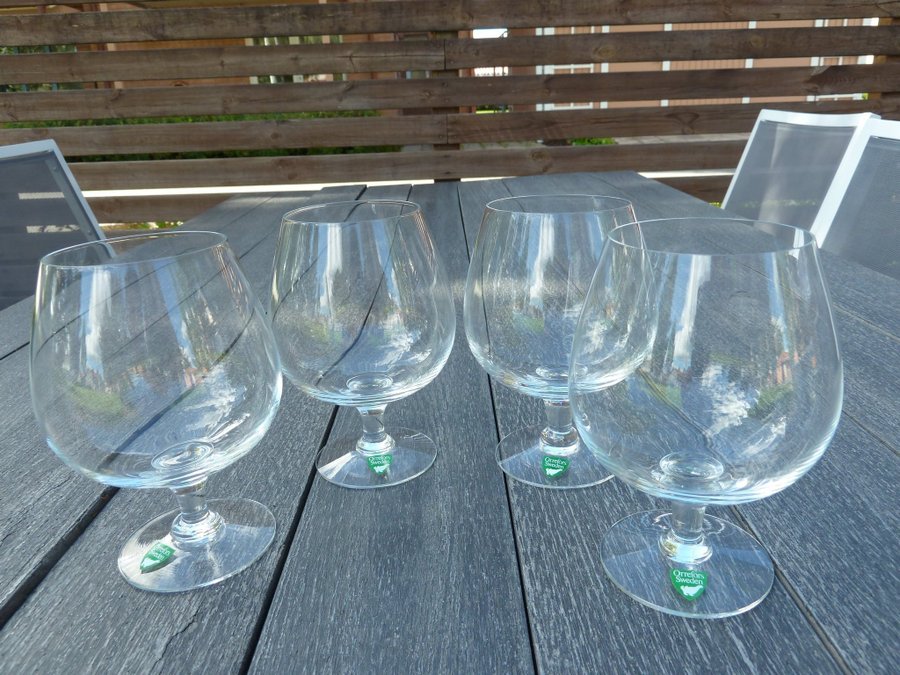 4 st. ORREFORS - KONJAKSGLAS - WHISKYGLAS - AROMGLAS - ev. HALD