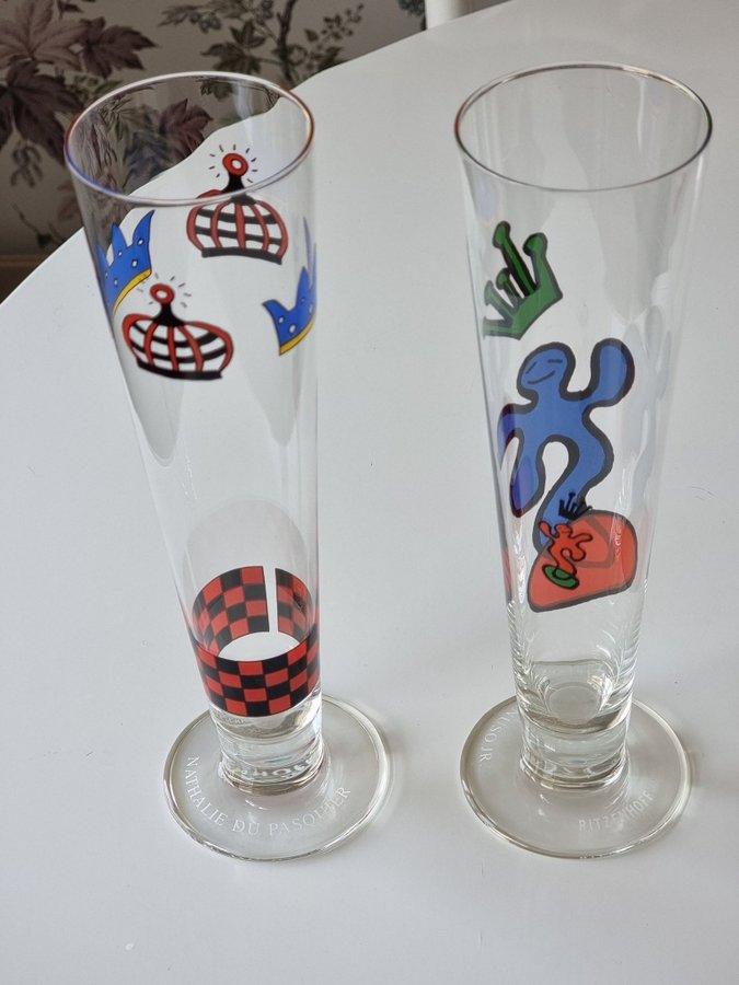 2 st. RITZENHOFF glas med motiv