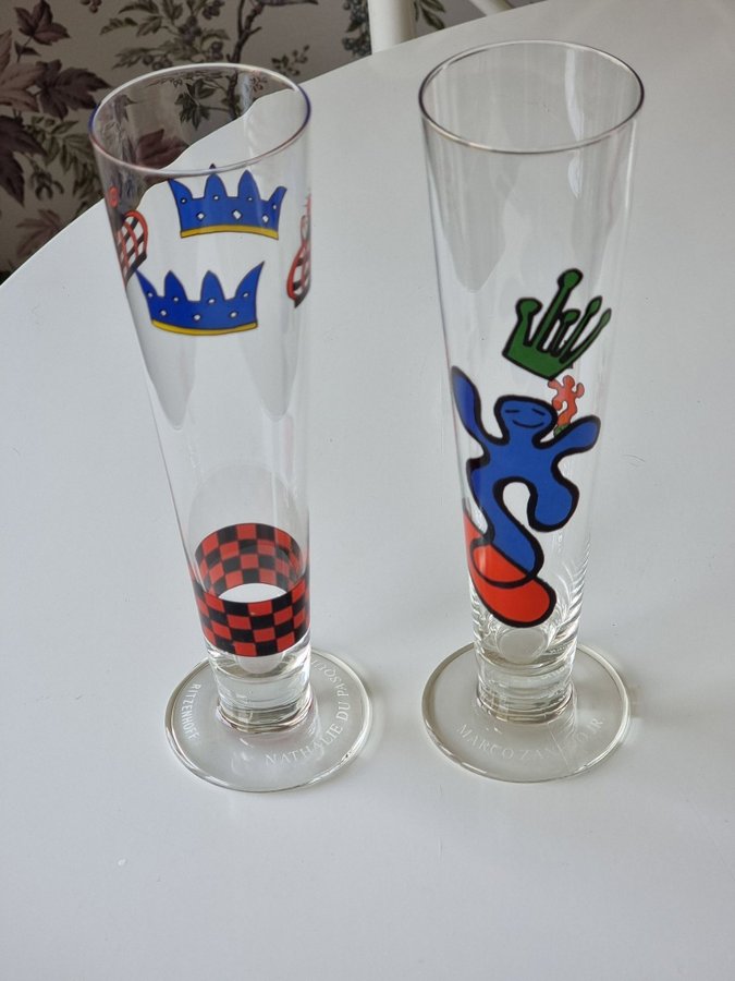 2 st. RITZENHOFF glas med motiv