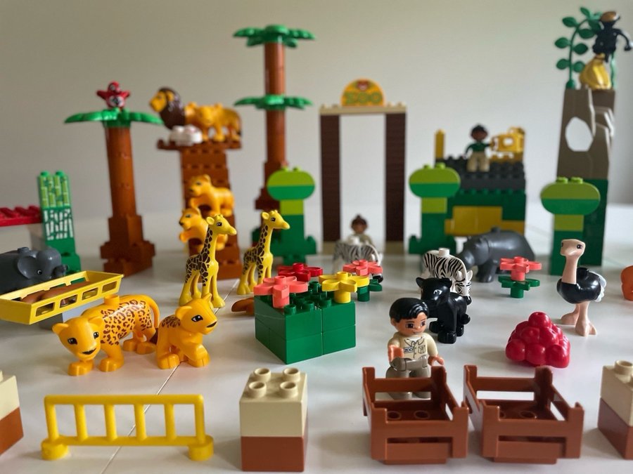 Lego Duplo stor Zoovärld - Lejon tiger elefant bilar