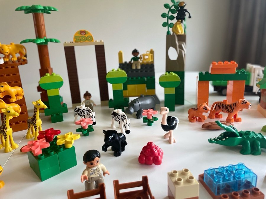 Lego Duplo stor Zoovärld - Lejon tiger elefant bilar