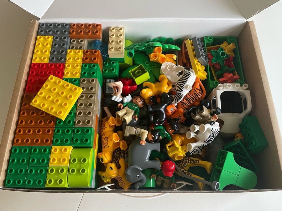 Lego Duplo stor Zoovärld - Lejon tiger elefant bilar