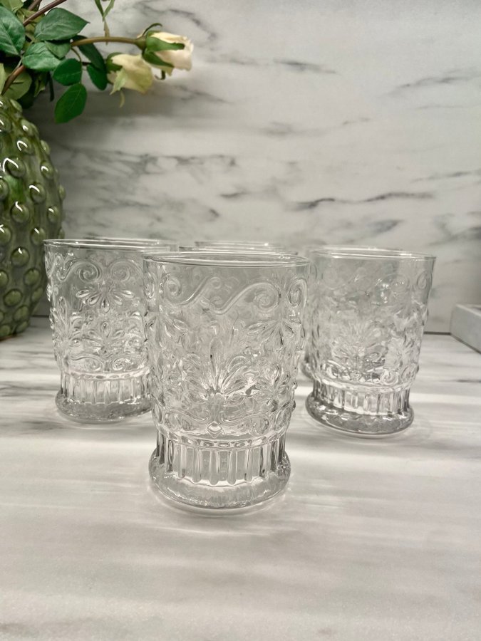 7st ZARA HOME Dricksglas med Relief Design mönster Glas