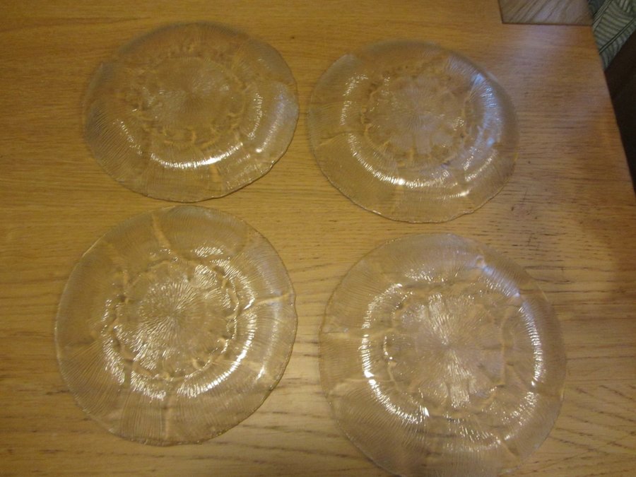 4st Assietter Små Tallrikar Fleur arcoroc France Glas