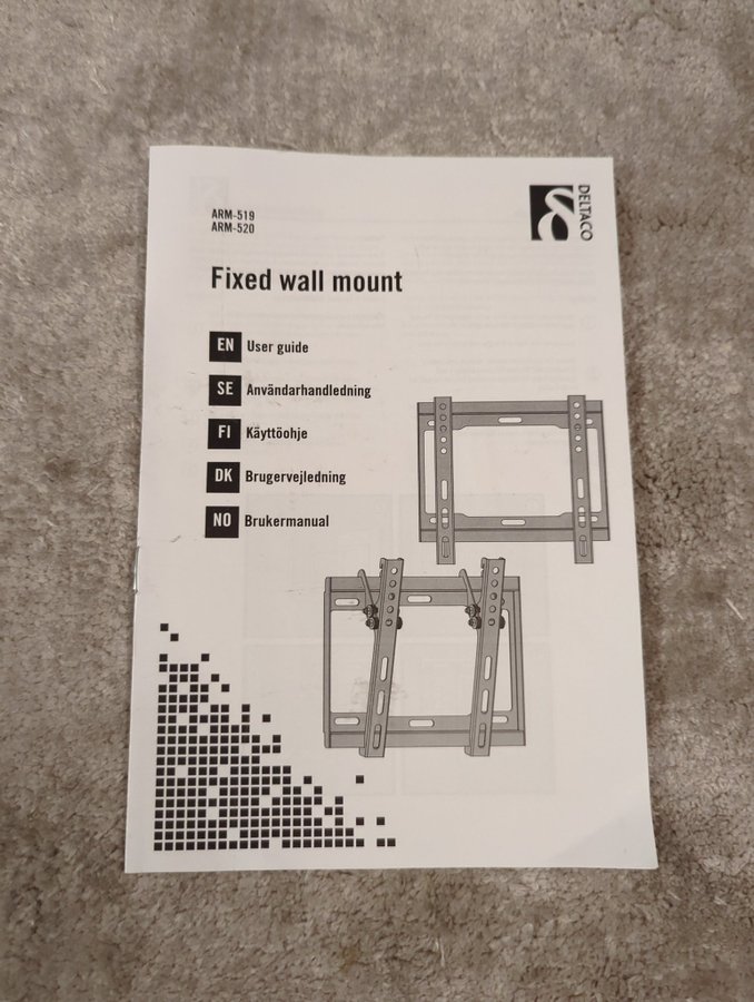 DELTACO väggstativ för TV/monitor ARM-519 vitt, nytt och komplett i förpackning!