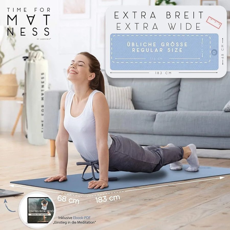 Nytt! Yoga Matta Med Citat "Time for Matness" | Giftfritt Material