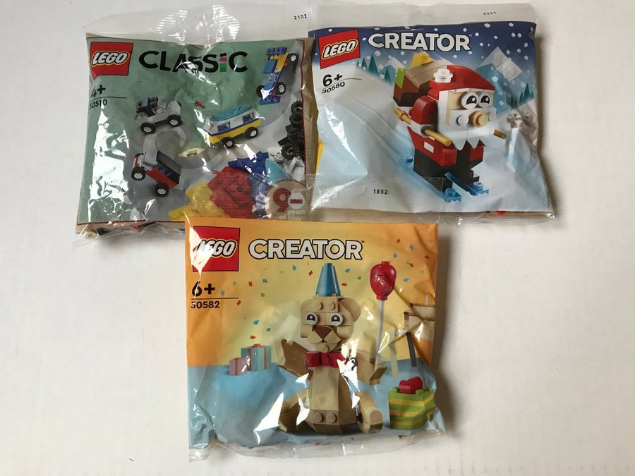 3st Lego Creator 30580, 30510, 30582 - NYA! OÖPPNADE! - JULKLAPPSTIPS