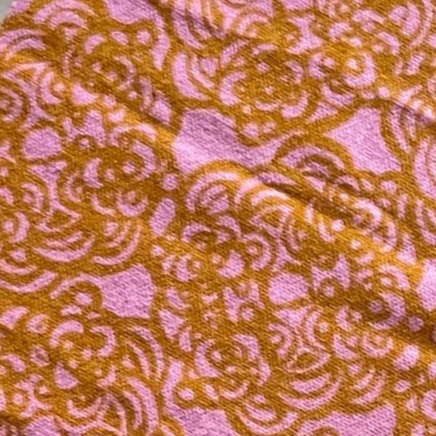 60/70-tal TYG STUV rosa orange sy sömnad vintage textil