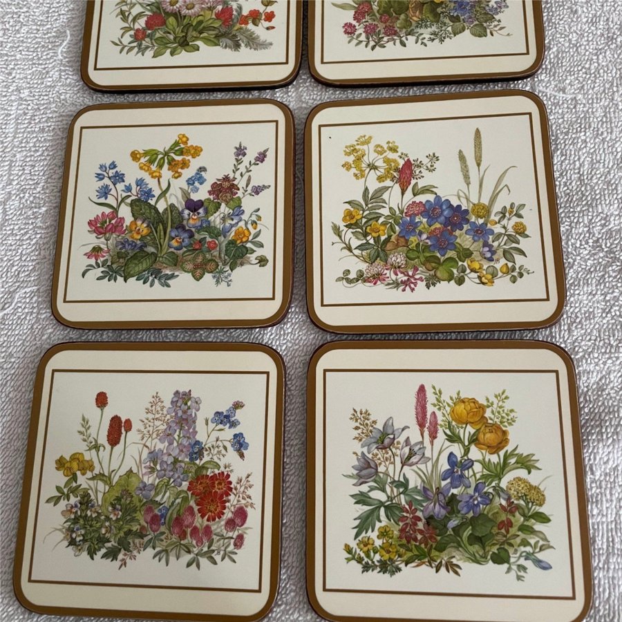 PIMPERNEL COASTERS GLAS/FLASK UNDERLÄGG 6 STYCK MADE IN ENGLAND 105 CM X 105