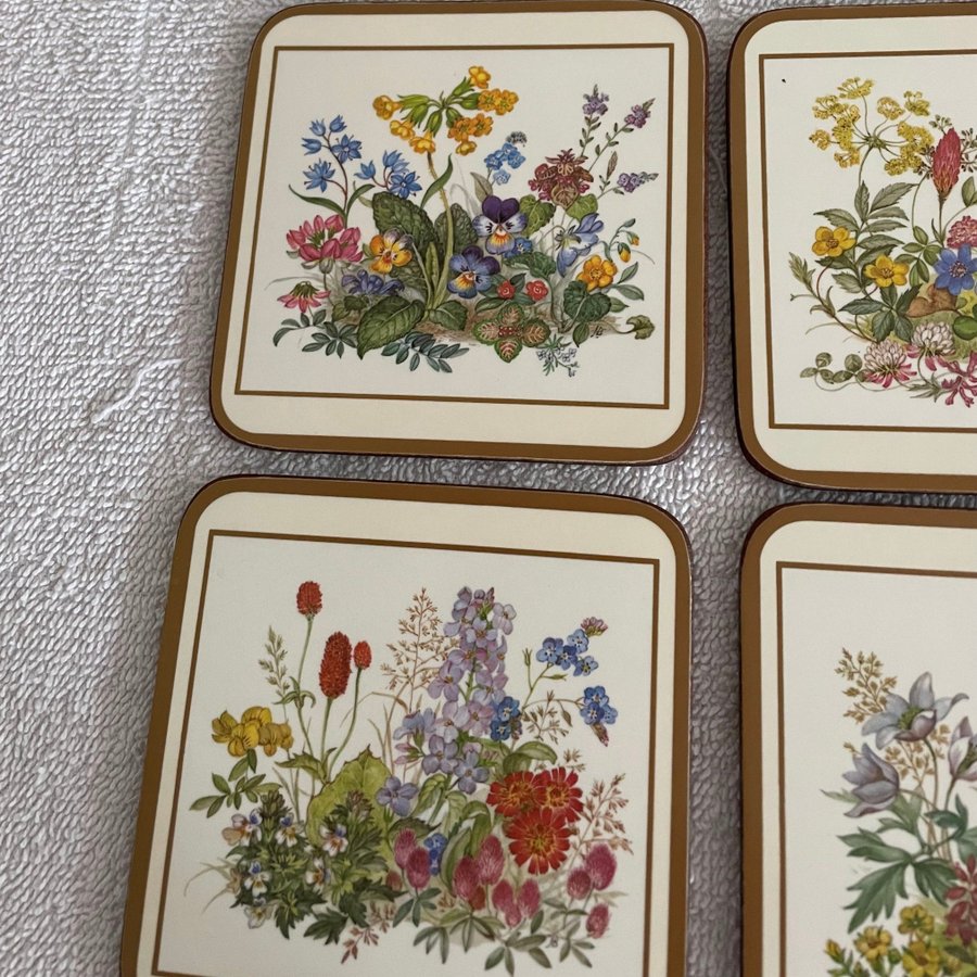 PIMPERNEL COASTERS GLAS/FLASK UNDERLÄGG 6 STYCK MADE IN ENGLAND 105 CM X 105