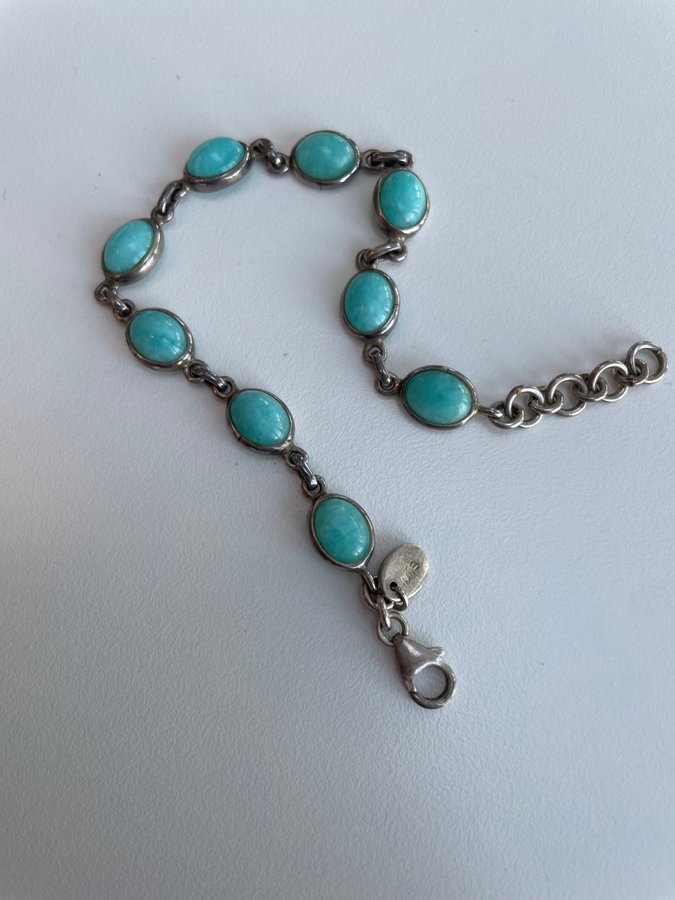 Amazonite silver armband