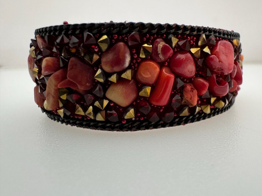 Hand Made Leather Bracelet for Women with stones