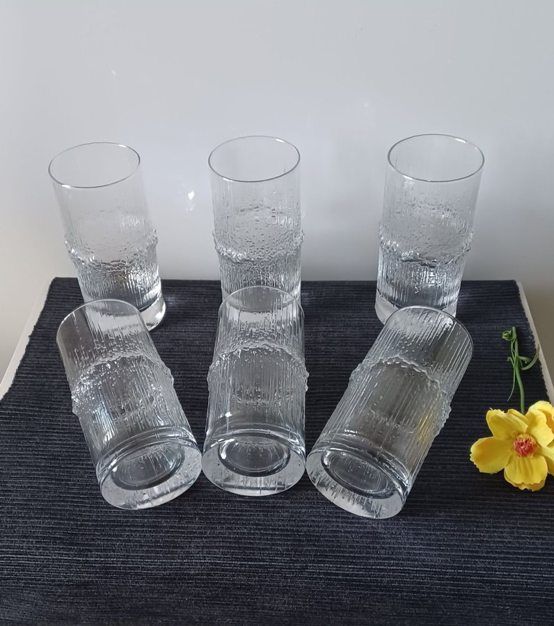 IITTALA öl/vin/cocktailglas NIVA 2dl 12x55cm 70-tal Design Tapio Wirkk