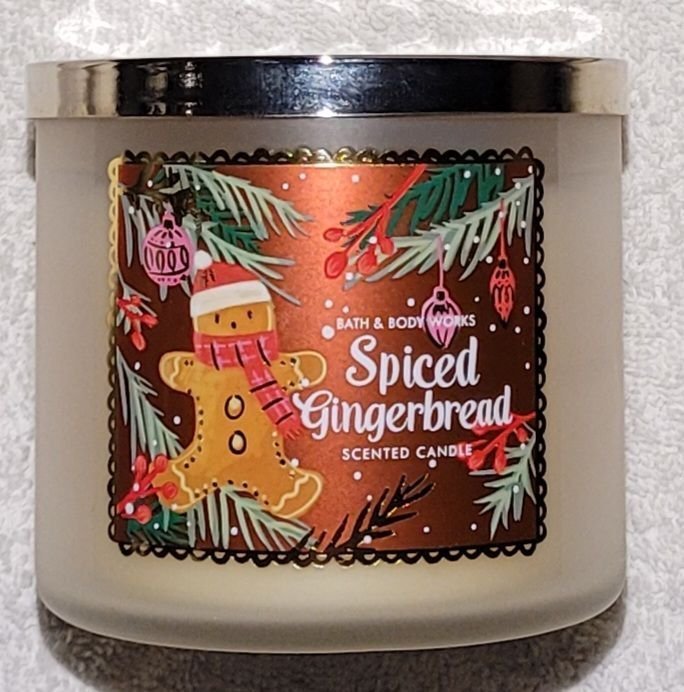 SPICED GINGERBREAD Bath  Body Works 3-wick candle doftljus vanilla cinnamon USA