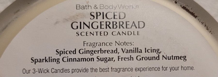 SPICED GINGERBREAD Bath  Body Works 3-wick candle doftljus vanilla cinnamon USA